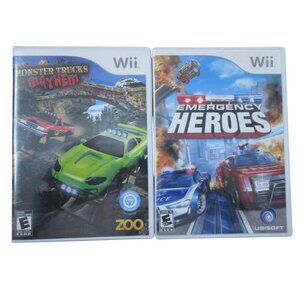 Wii Bundle 2 Video Racing Games - Monster Trucks Mayhem & Emergency Heroes